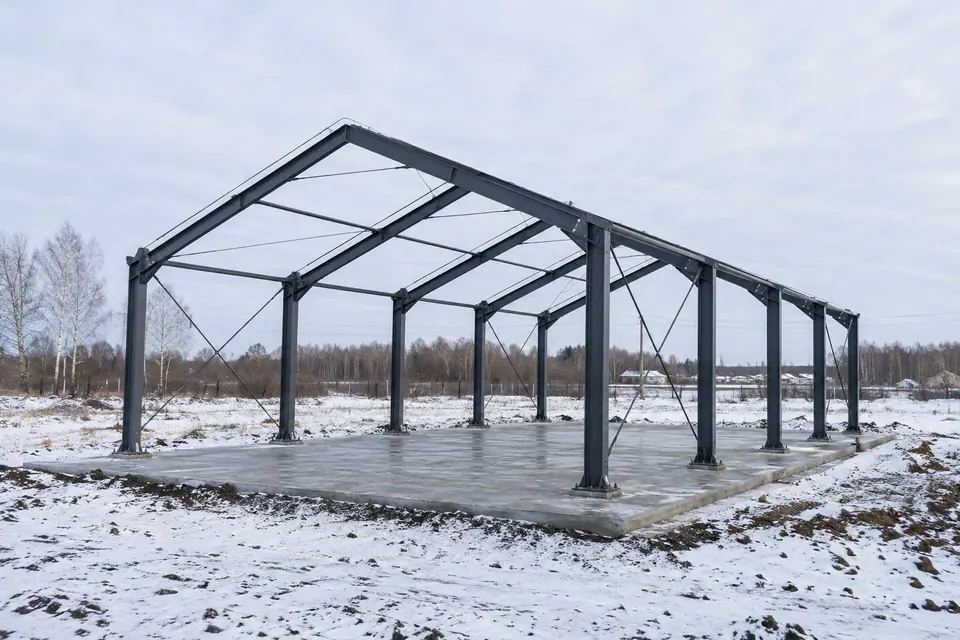 Рамы барнхауса шириной 6 м, визуализация 6 × 9 м · H 2 м