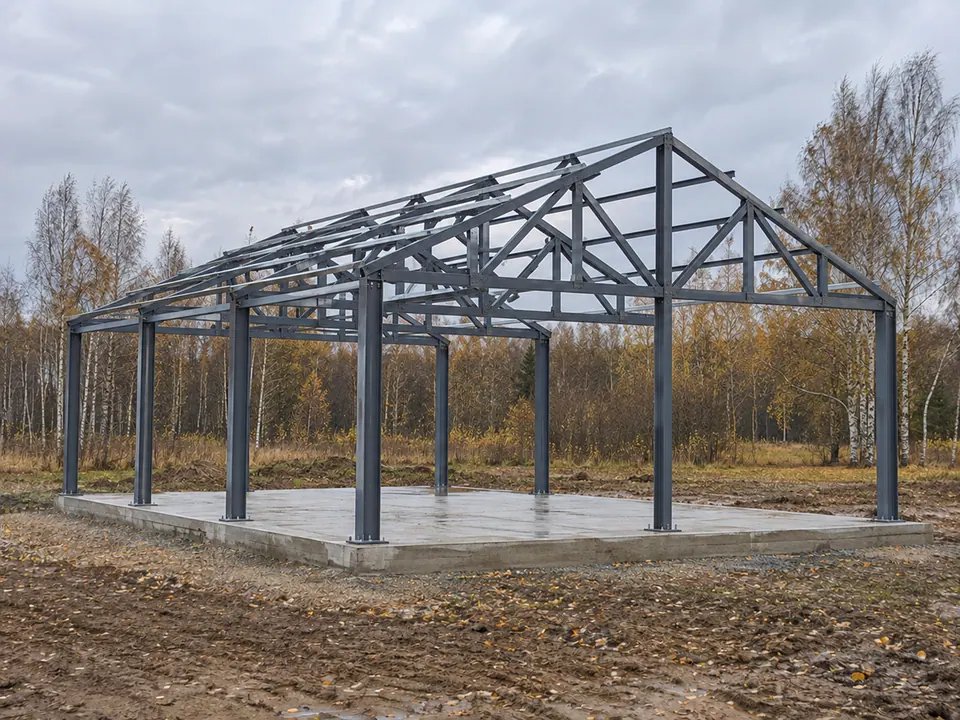 Стандартный каркас шириной 9 м, визуализация 9 × 9 м · H 3 м